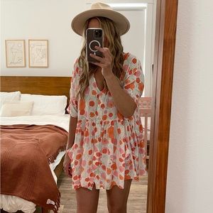 Petal and Pup Orange and Pink Floral Dress